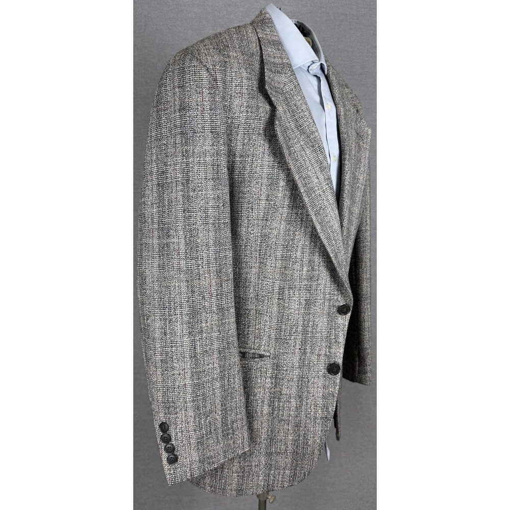 Cartier Vintage Mens Gray Textured Pinstripe Blazer Sport Coat 42L